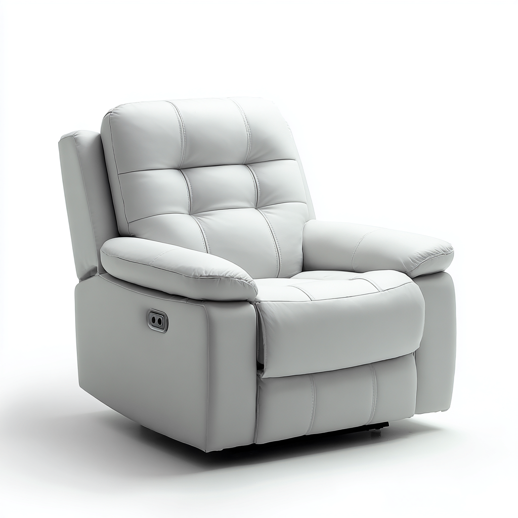 Fauteuil relax - simili cuir-métal - 106x94x103 cm - gris - fonction inclinable-Nestupbase