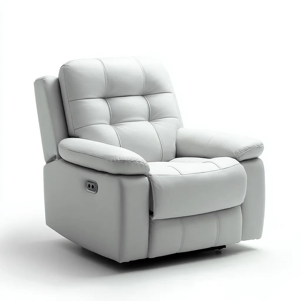 Fauteuil relax - simili cuir-métal - 106x94x103 cm - gris - fonction inclinable-Nestupbase