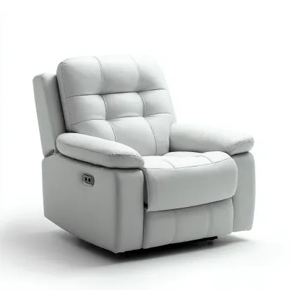 Fauteuil relax - simili cuir-métal - 106x94x103 cm - gris - fonction inclinable-Nestupbase