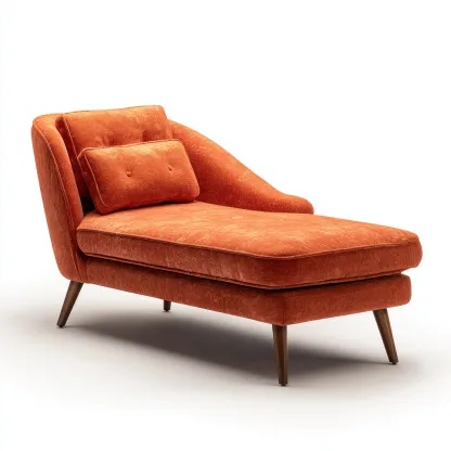 Chaise longue-tissu-165x72x85 cm-orange-style moderne-Nestupbase