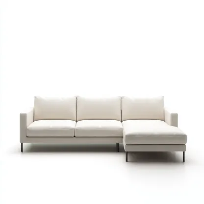 Canapé d'angle-tissu-métal-266x160x85 cm-blanc cassé-design moderne-Nestupbase