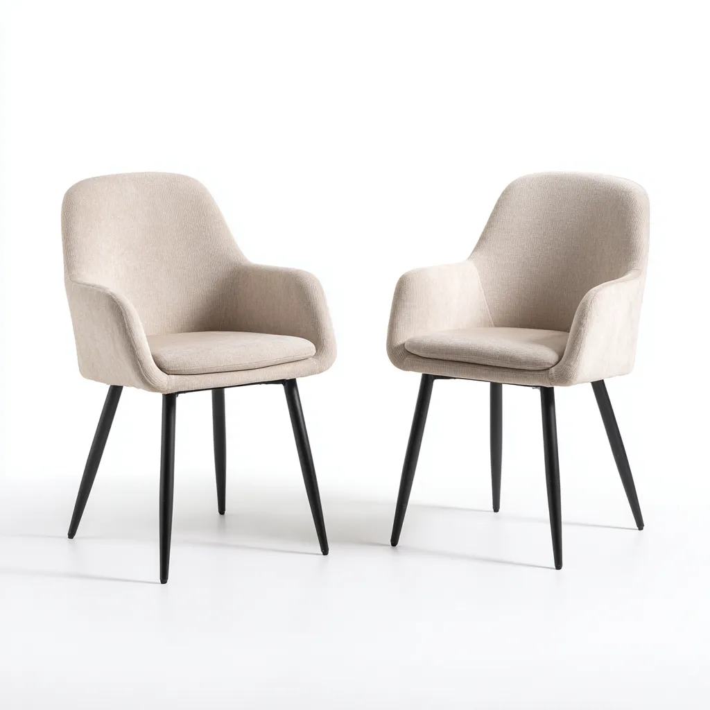 Ensemble de chaises de jardin - tissu-métal - 60x58x83 cm - beige-noir - design moderne-Nestupbase