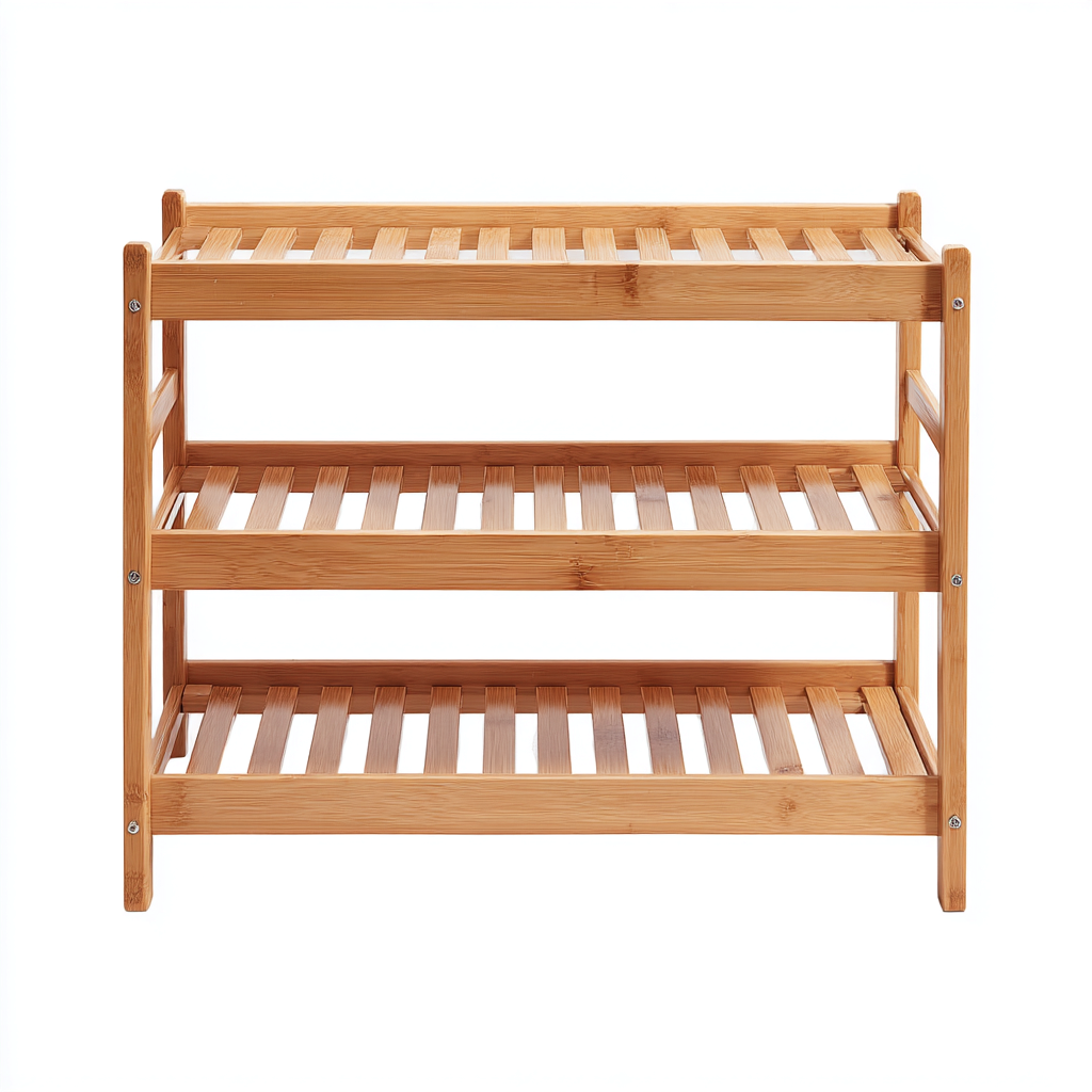 Meuble à chaussures - bambou - 68x28x52 cm - bois naturel - style épuré-Nestupbase