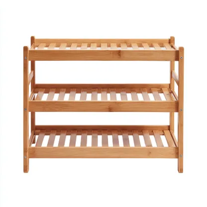 Meuble à chaussures - bambou - 68x28x52 cm - bois naturel - style épuré-Nestupbase