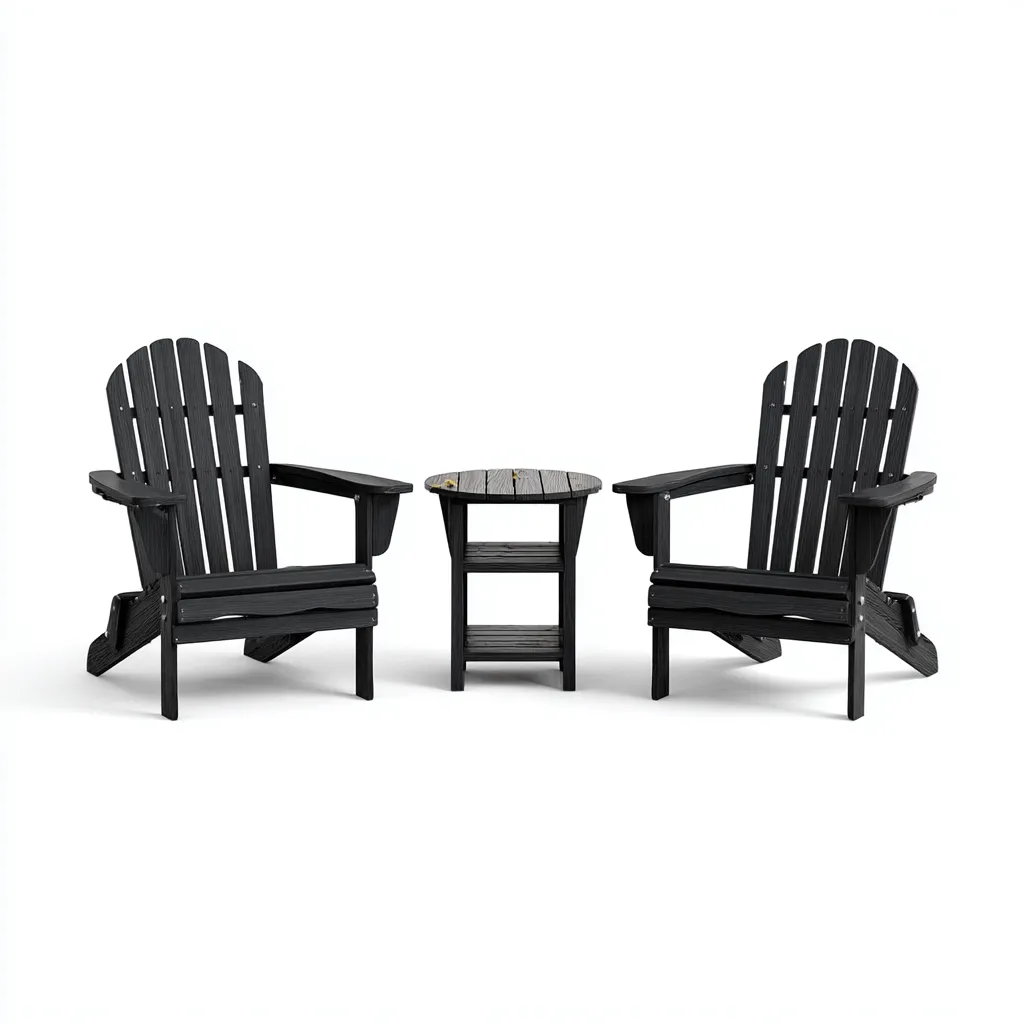 Ensemble de chaises de jardin - bois - 88x75x100 cm - noir - design classique-Nestupbase