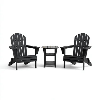 Ensemble de chaises de jardin - bois - 88x75x100 cm - noir - design classique-Nestupbase
