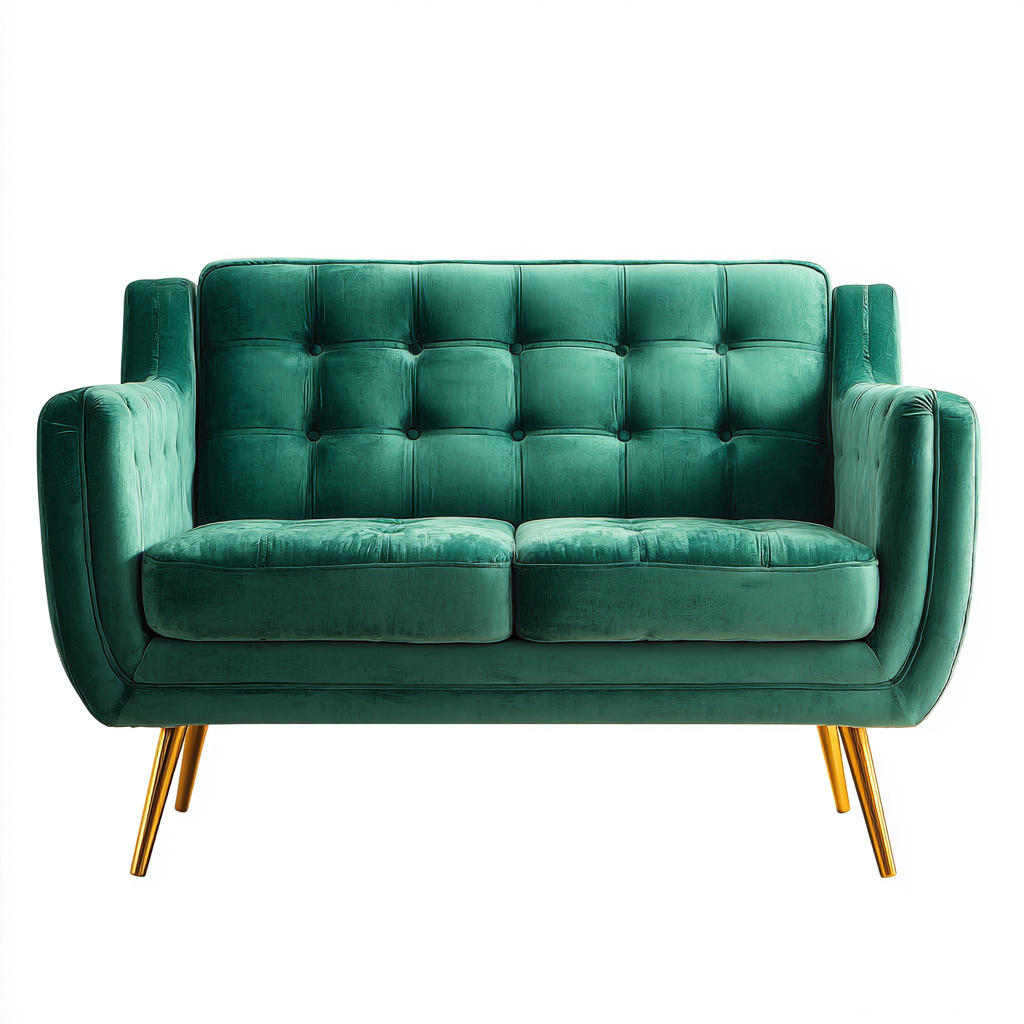 Canapé droit-tissu-160x80x88 cm-vert émeraude-design moderne-Nestupbase