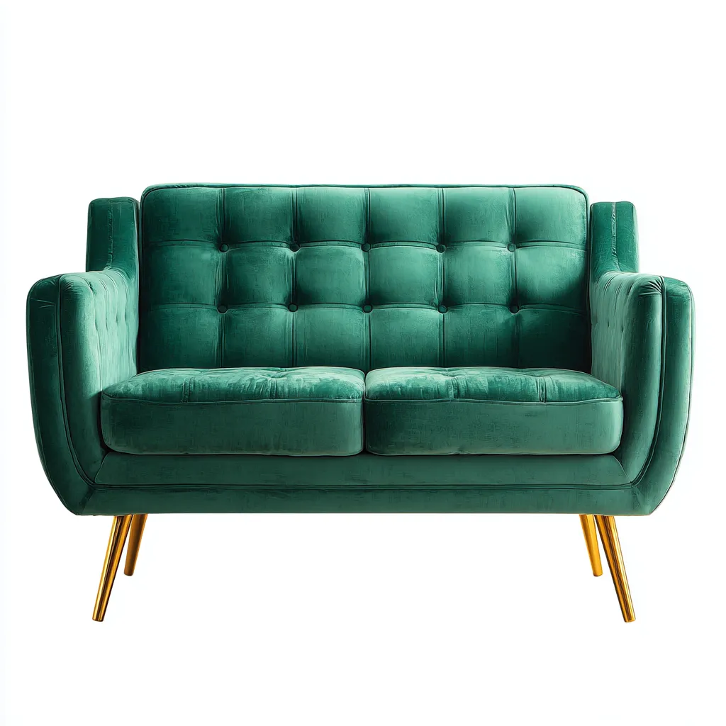 Canapé droit-tissu-160x80x88 cm-vert émeraude-design moderne-Nestupbase