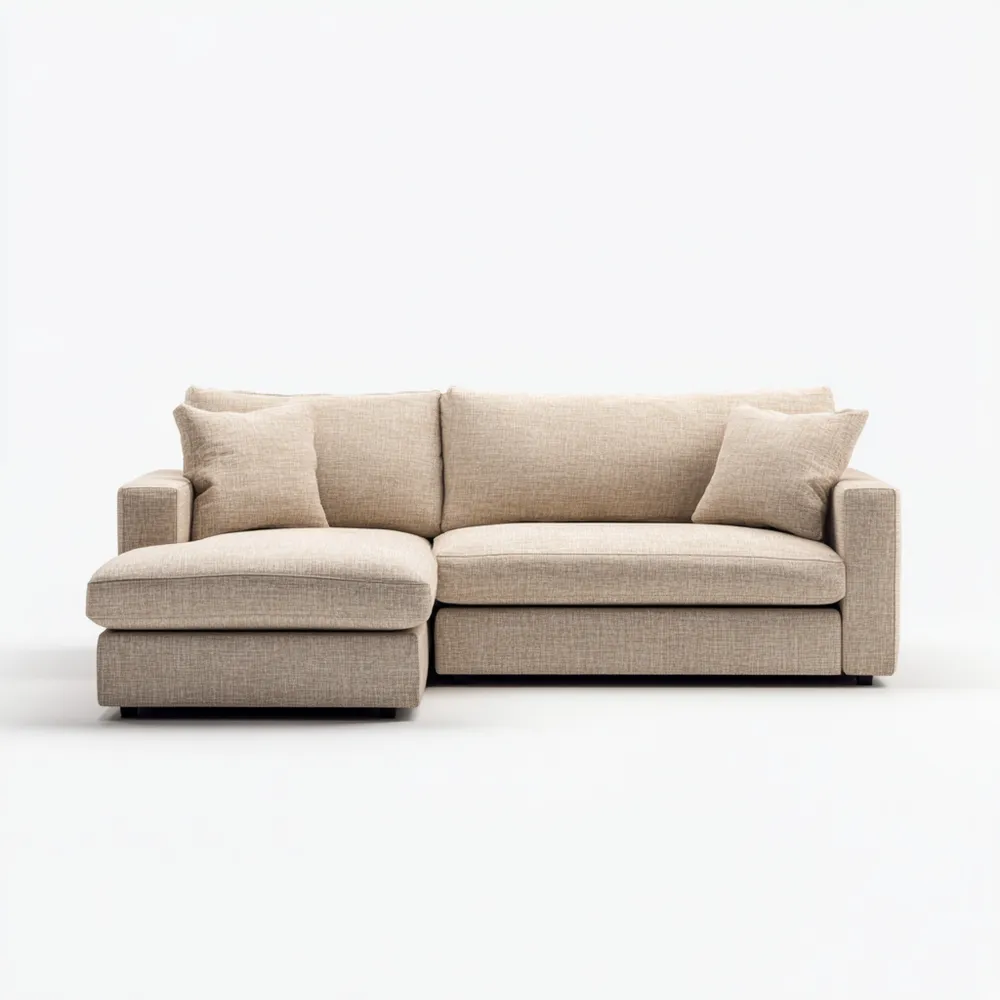 Divano angolare 250x100x85 cm in tessuto - Beige