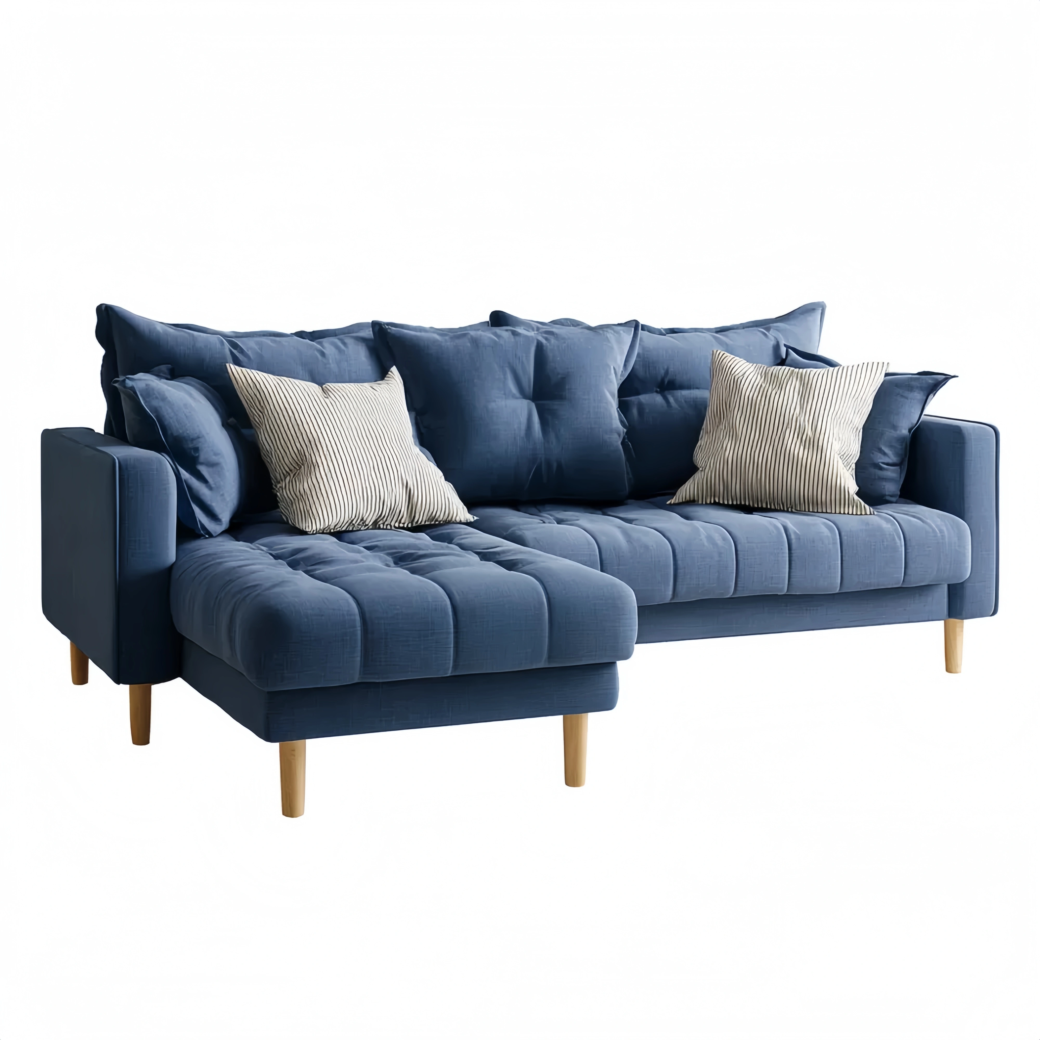 Ecksofa Stoffbezug 250x150x85 cm – Blau – Modernes Design