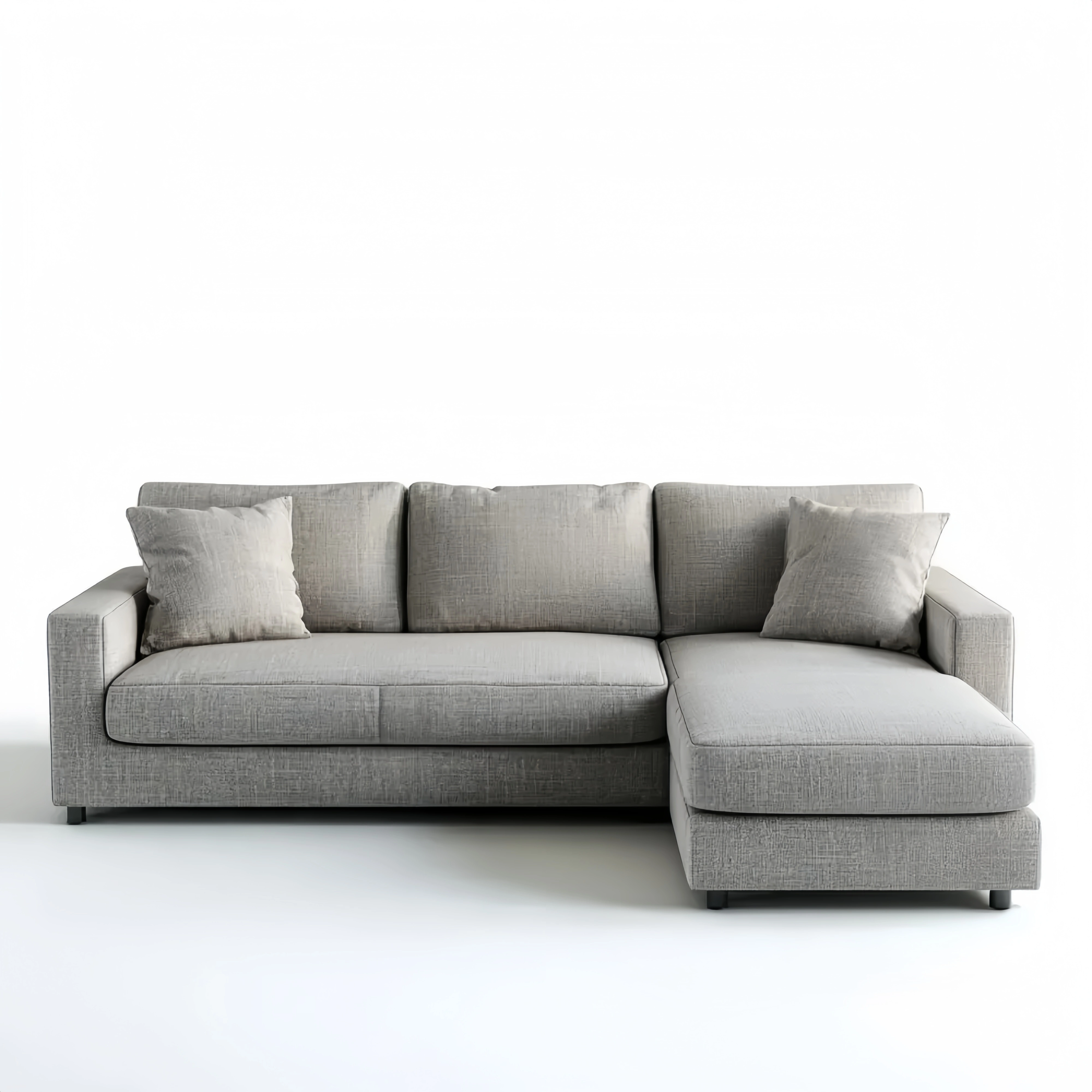 Modernes Ecksofa Stoff 250x150x85 cm - Hellgrau