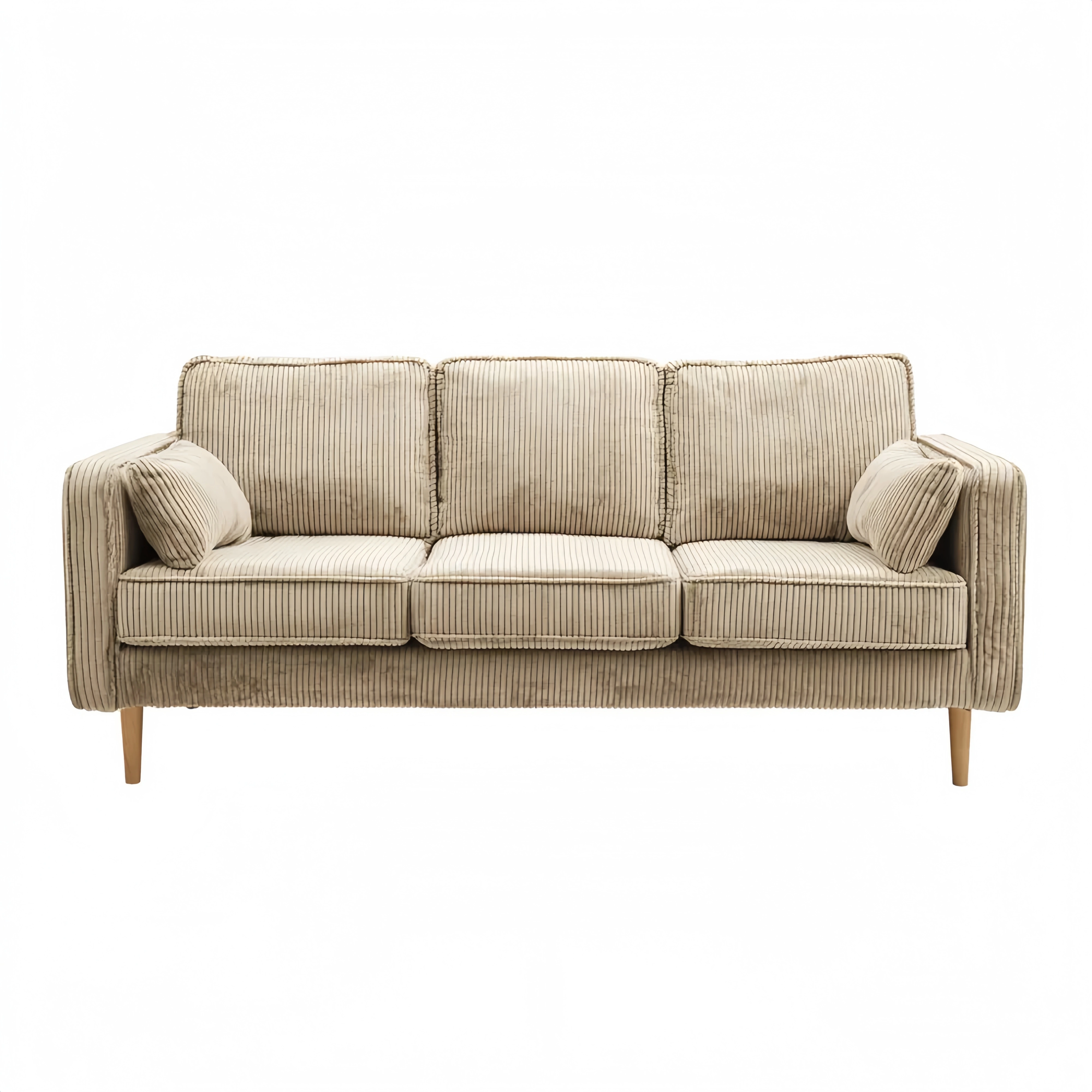 3-Sitzer-Sofa 200x85x90 cm Cordstoff – Beige – Skandinavisches Design