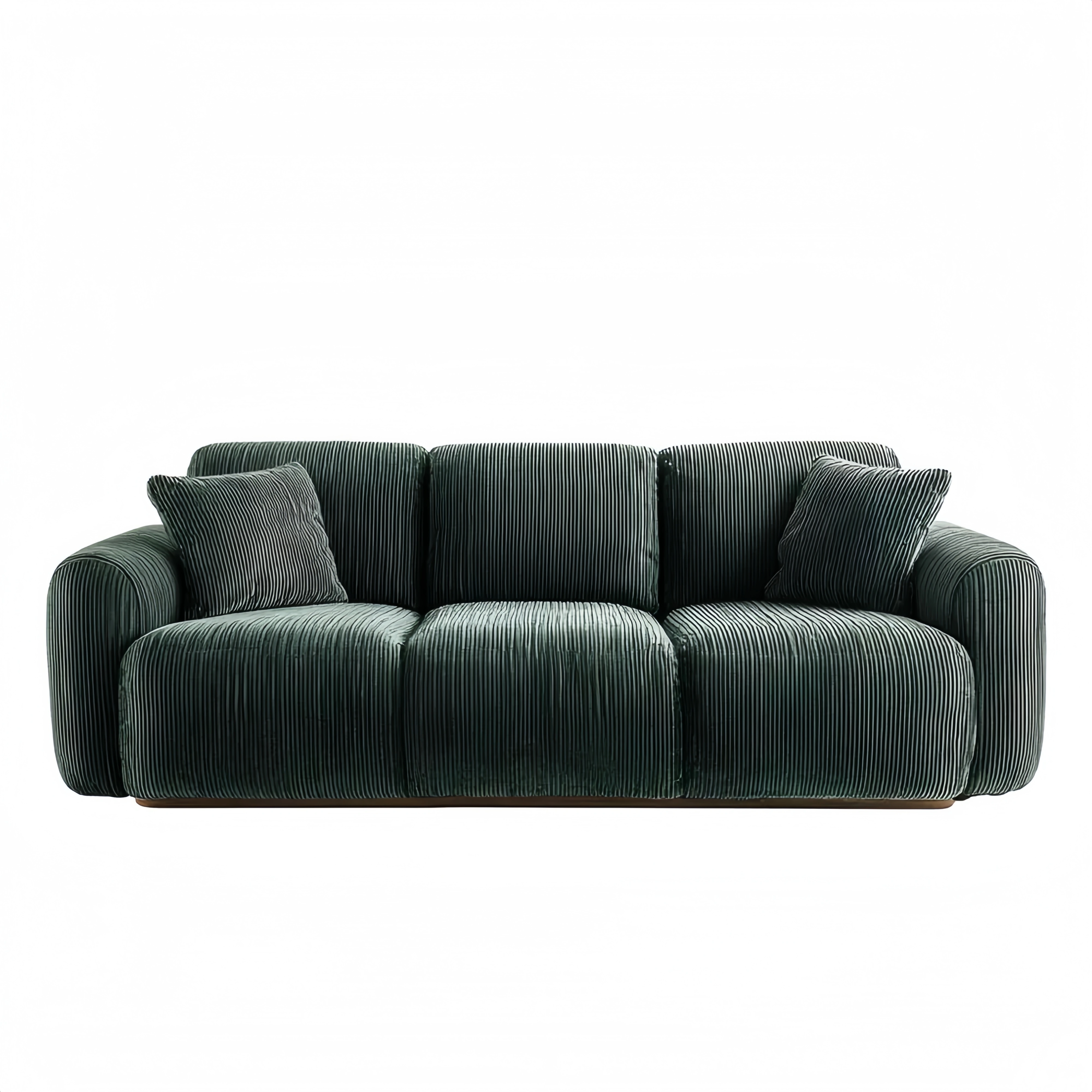 3-Sitzer-Sofa Cord 200x95x80 cm – Dunkelgrün – Modernes Design