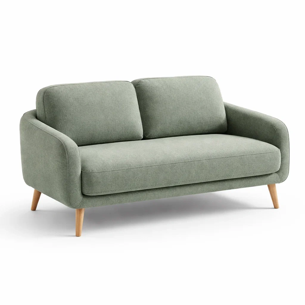 Canape 3 Places Tissu Vert Moderne-FableFurni