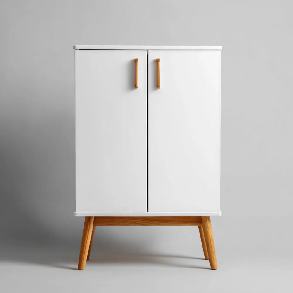 Armoire de rangement en bois 80x40x120 cm - Blanc/Bois Naturel - Design moderne