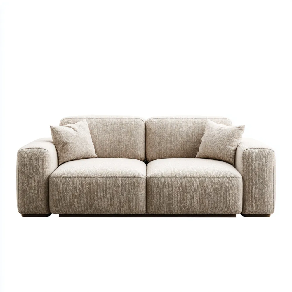 Canapé 2 places Tissu 180x95x75 cm - Beige - Design Moderne