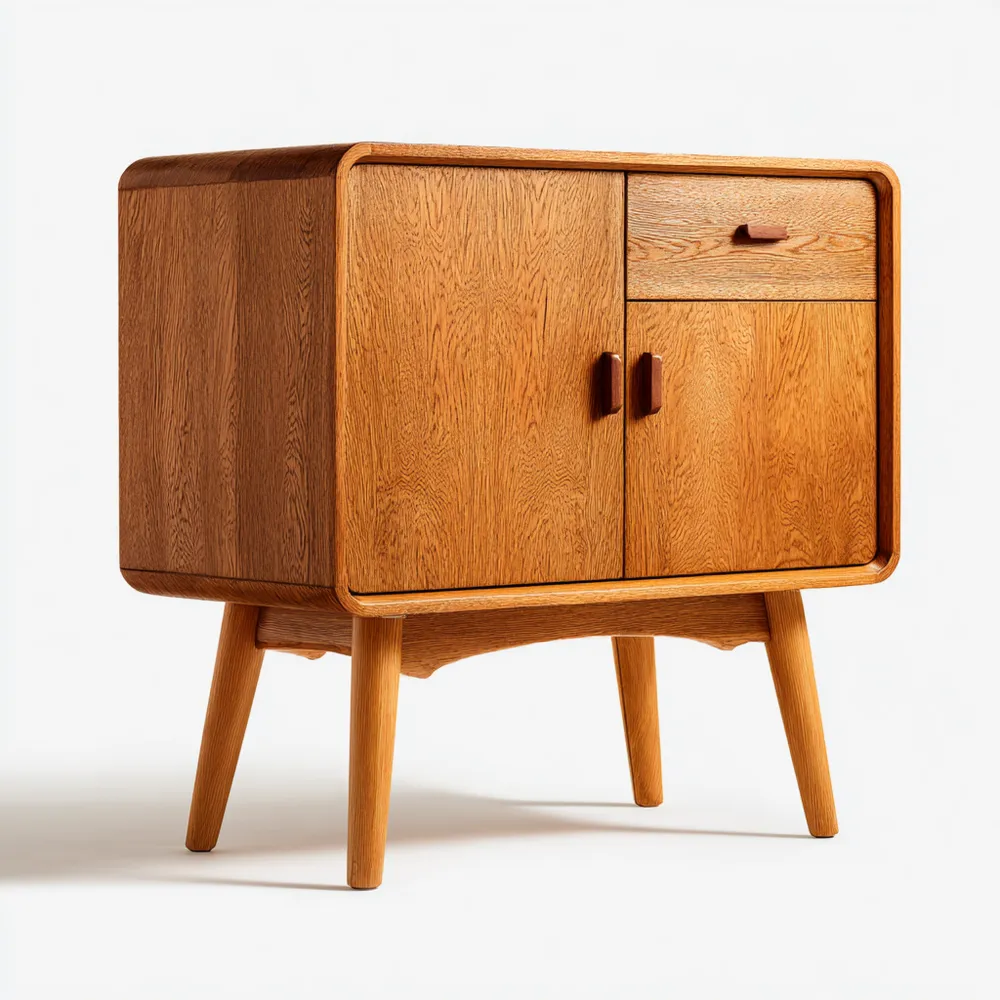 Buffet en bois 80x40x75 cm – Chêne – Style rétro