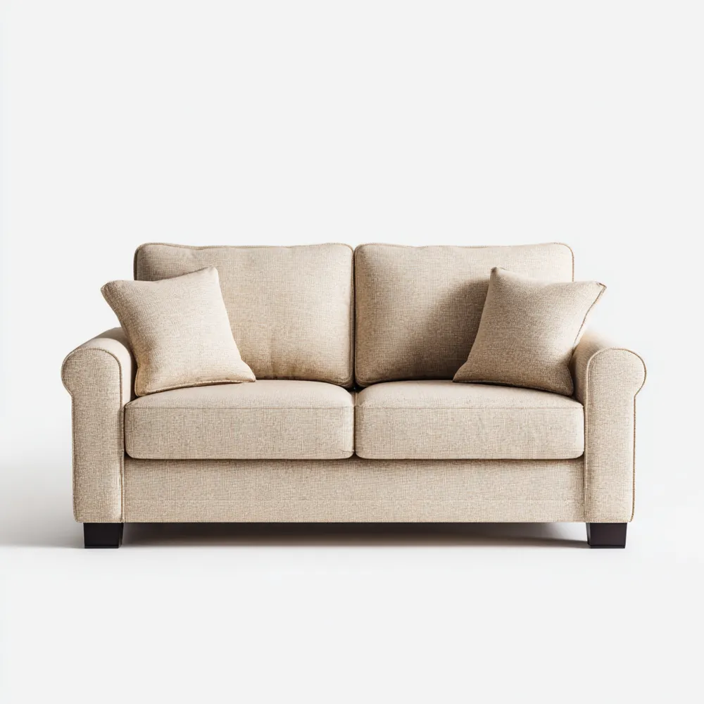 Canapé 2 places Tissu 140x90x85 cm - Beige - Design Classique