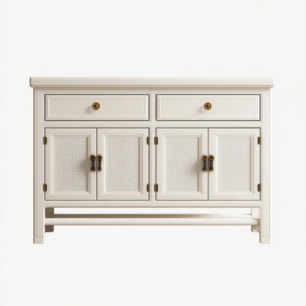 Buffet Bois 120x40x80 cm - Blanc - Design Classique