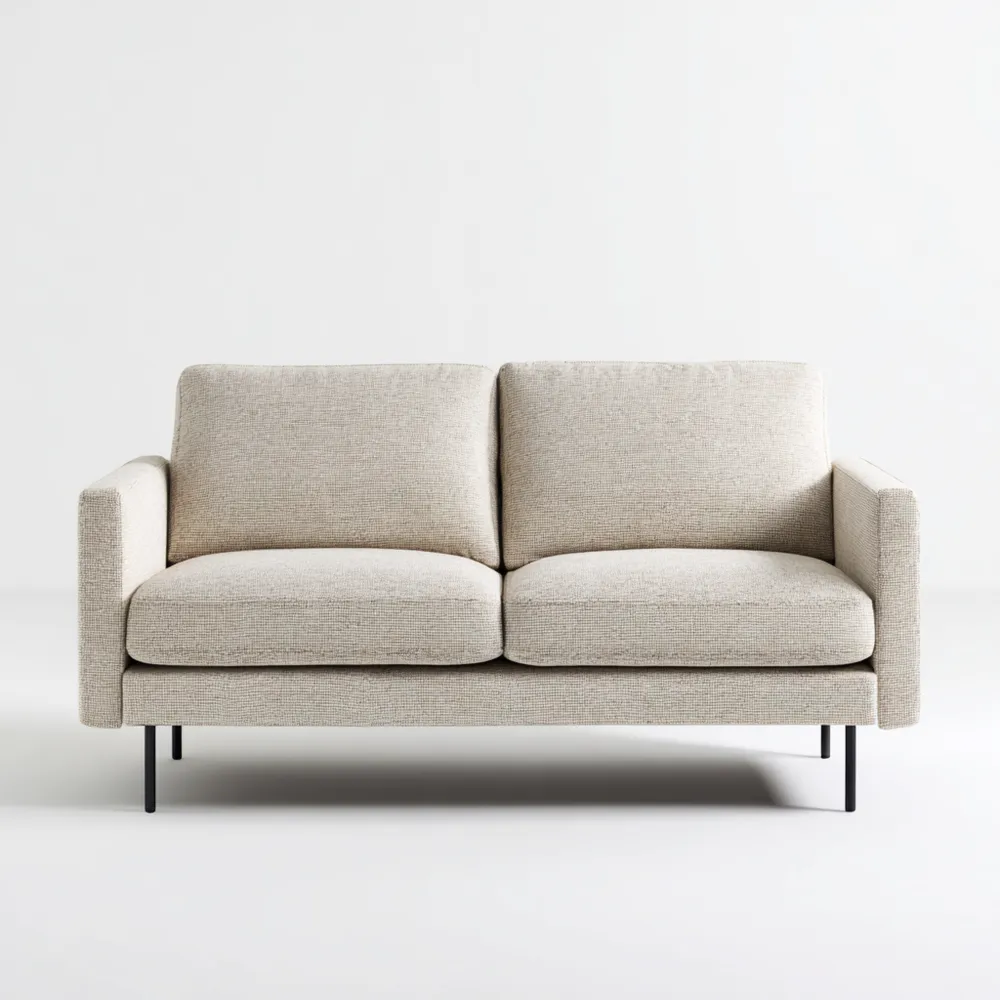 Canapé 2 places 160x80x85 cm - Tissu - Beige - Design Moderne