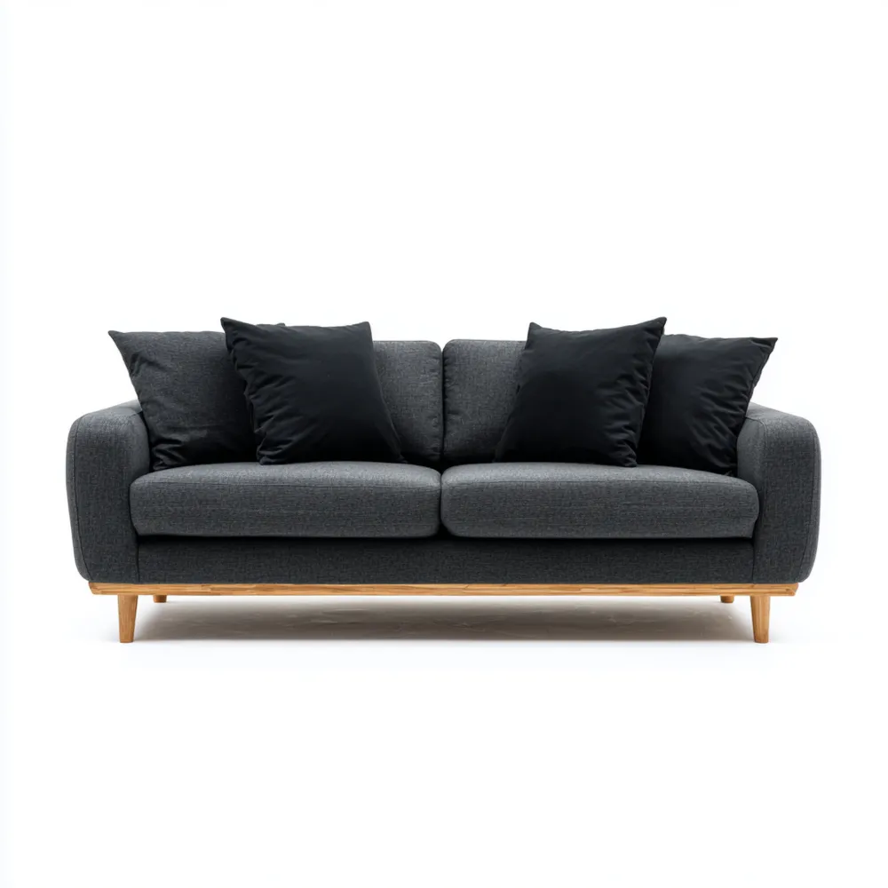 Canapé 2 places Tissu 150x85x70 cm - Gris Foncé