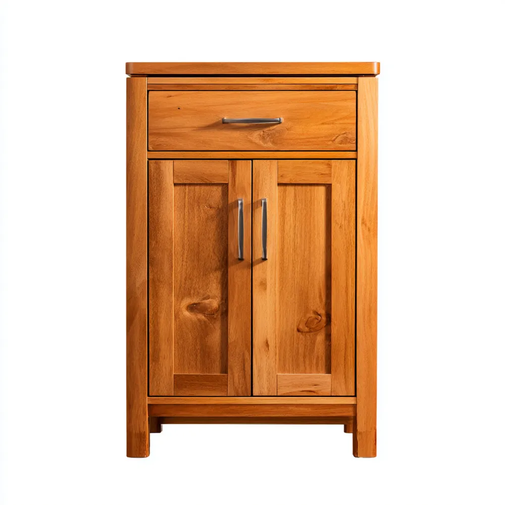 Armoire de rangement en Bois massif 80x40x90 cm - Chêne - Design classique
