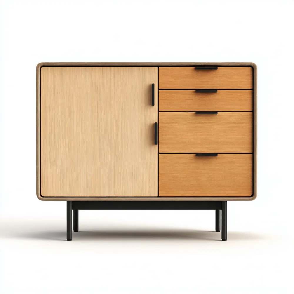 Buffet en bois 100x40x80 cm – Beige – Design moderne