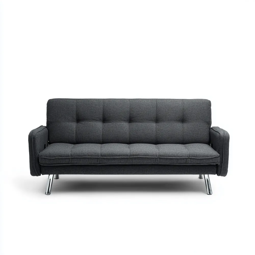 Canapé 2 places Tissu 180x80x75 cm - Gris Foncé - Design Contemporain