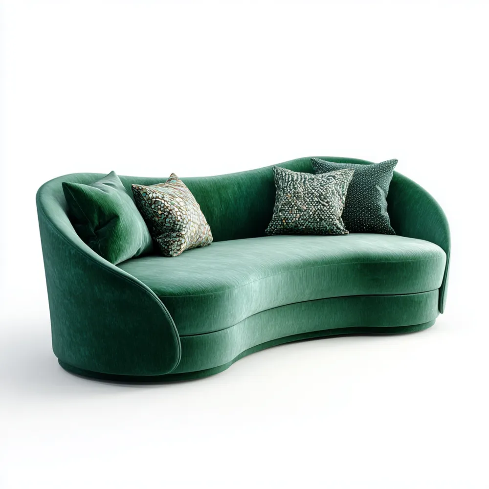 Canapé 2 places - Velours 180x85x75 cm Vert - Design contemporain