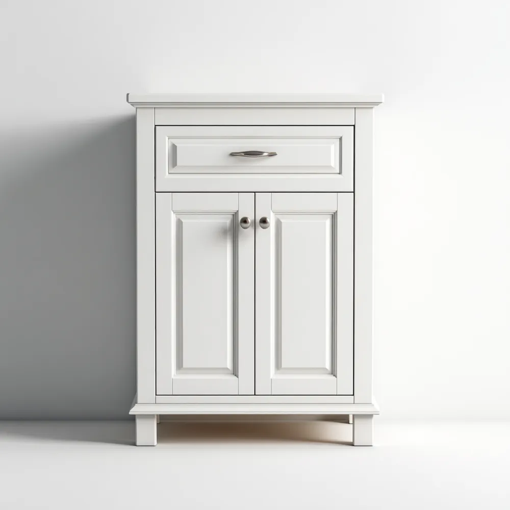 Armoire de rangement en bois 80x40x120 cm – Blanc – Design classique