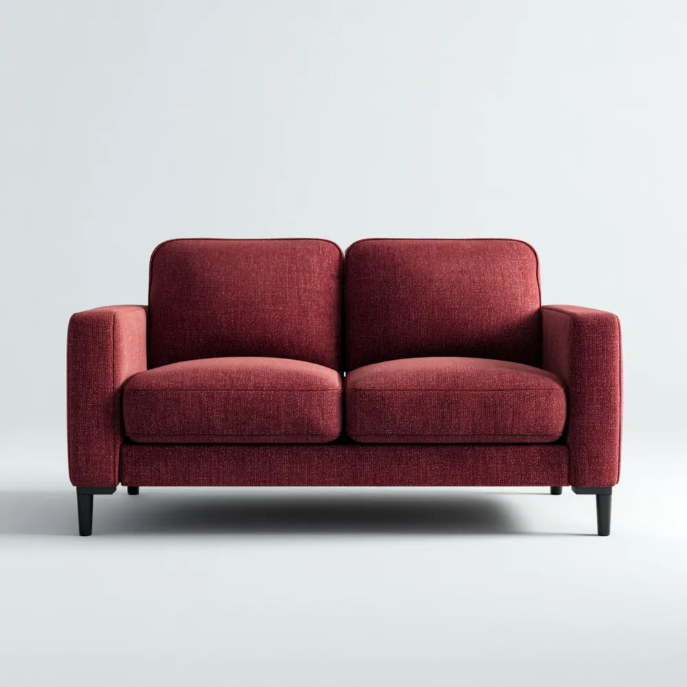 Canapé 2 places Tissu 140x80x85 cm - Rouge - Design Moderne