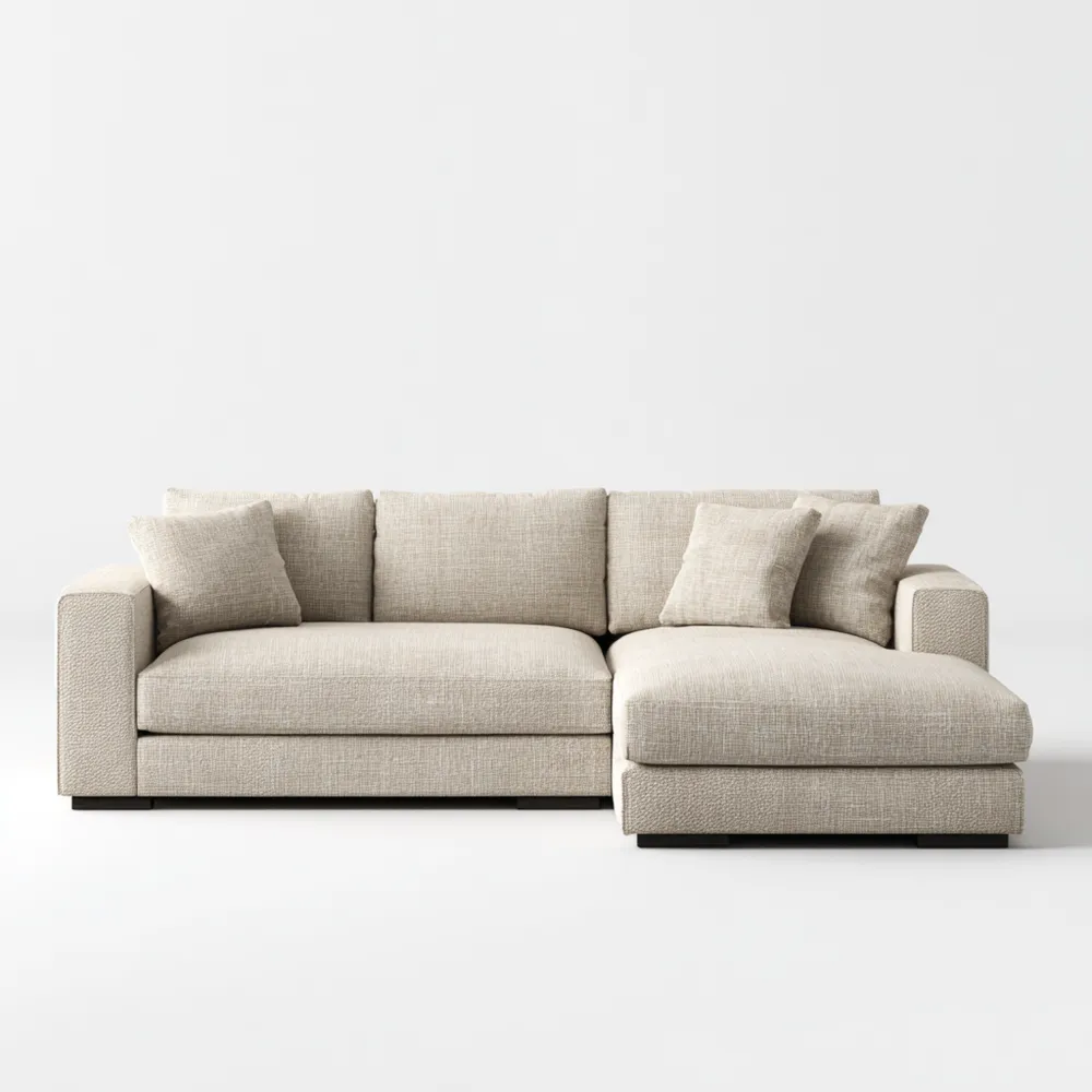 Divano angolare in tessuto 200x85x90 cm - Beige