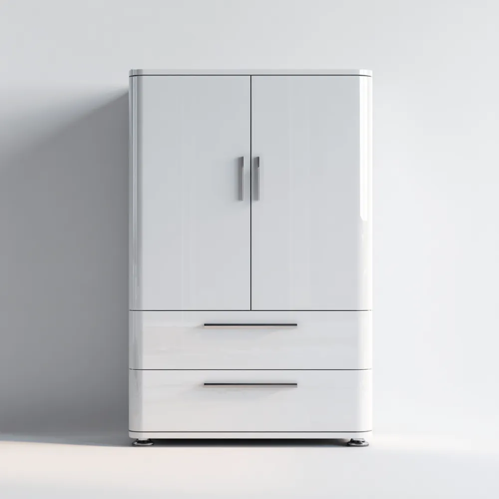 Armadio in Legno Laccato Bianco 100x50x200 cm – Design Moderno