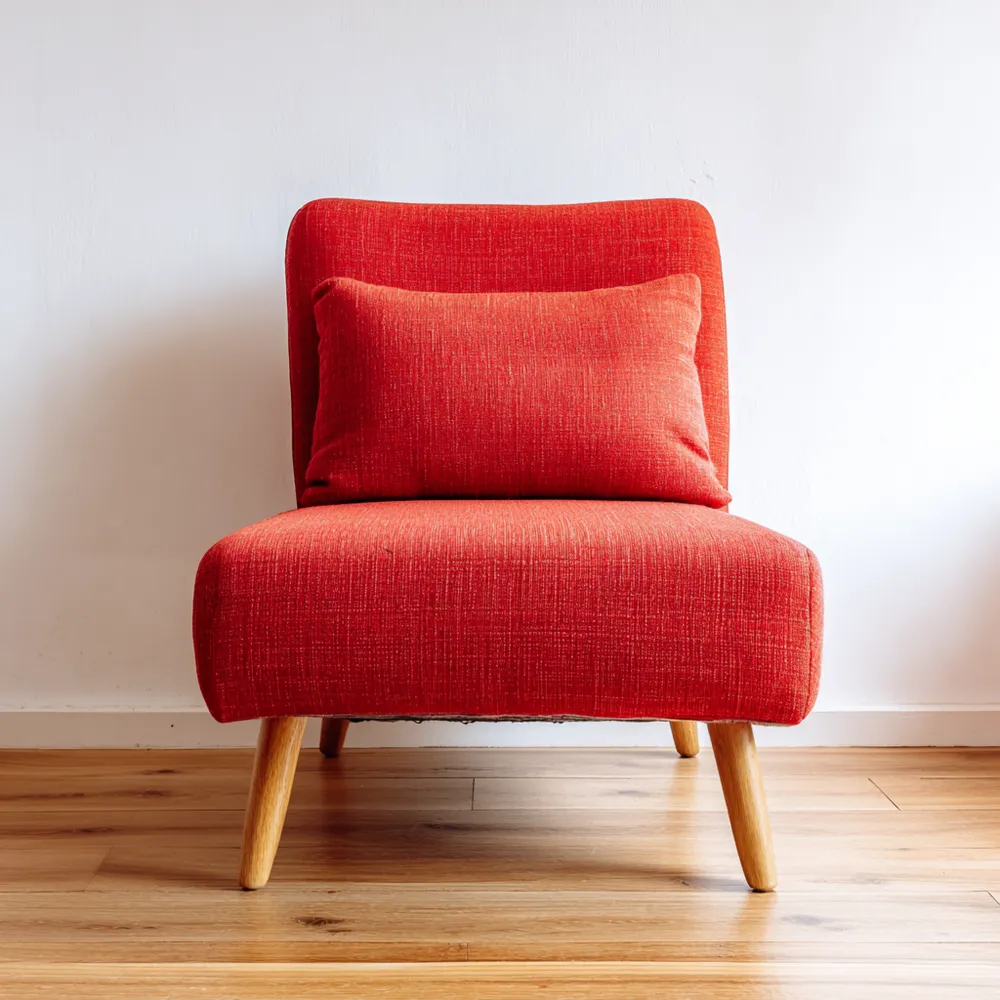 Poltrona singola 75x80x85 cm Tessuto - Rosso - Design Moderno