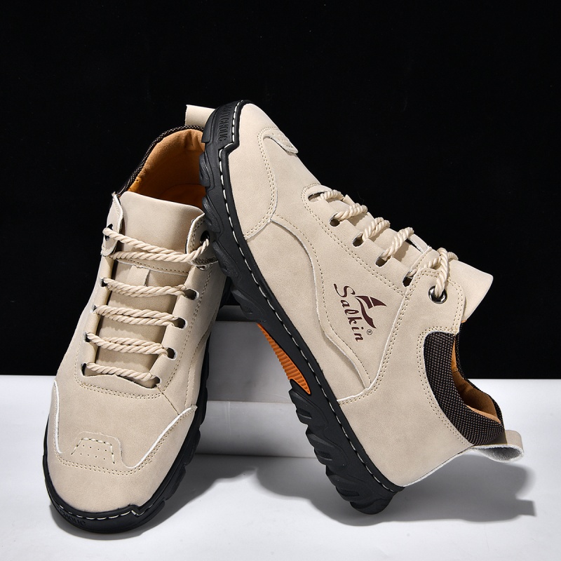 ✅ASTM-zertifizierte Premium-Outdoor-Schuhe aus Leder für Herren – breite Zehenpartie, Fußgewölbeunterstützung, wasserdicht und rutschfest