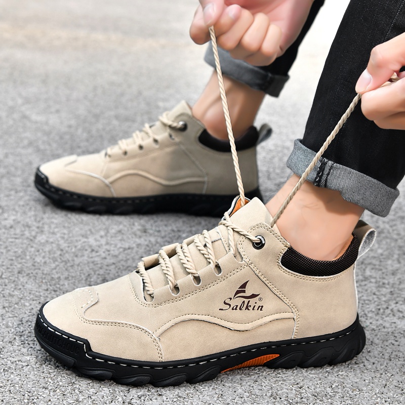 ✅ASTM-zertifizierte Premium-Outdoor-Schuhe aus Leder für Herren – breite Zehenpartie, Fußgewölbeunterstützung, wasserdicht und rutschfest