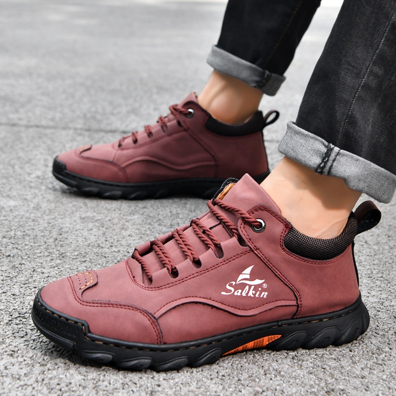 ✅ASTM-zertifizierte Premium-Outdoor-Schuhe aus Leder für Herren – breite Zehenpartie, Fußgewölbeunterstützung, wasserdicht und rutschfest