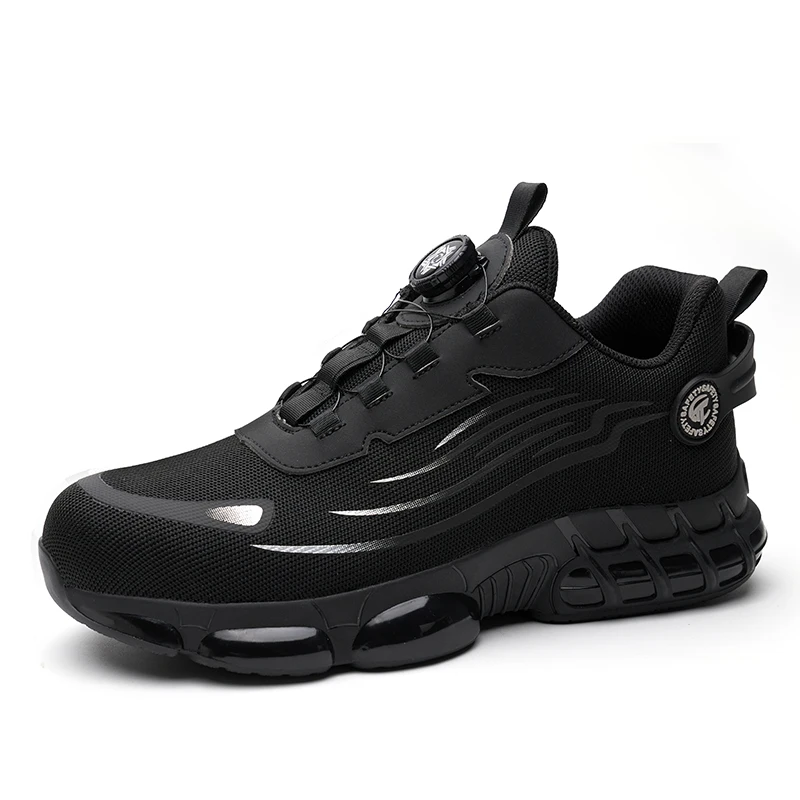 ZG 918 Swivel Button Safety Shoes Lightweight  , Rotating Button Grey Safety Shoes Men Work Safety Sneakers