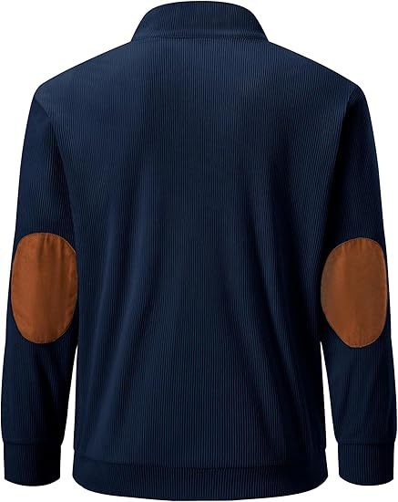 Men's Casual Long Sleeve Stand Collar Pullover Sweatshirts With Pocket