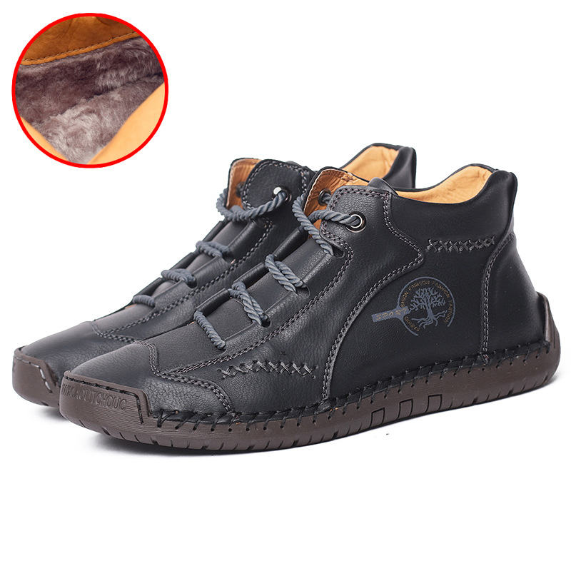 Men Vintage Hand Stitching Comfort Soft Leather Shoes
