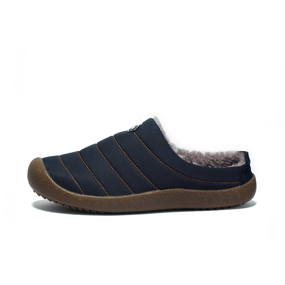 Men's Winter Water-resistant Fur-lined Flat Othopedic Slippers