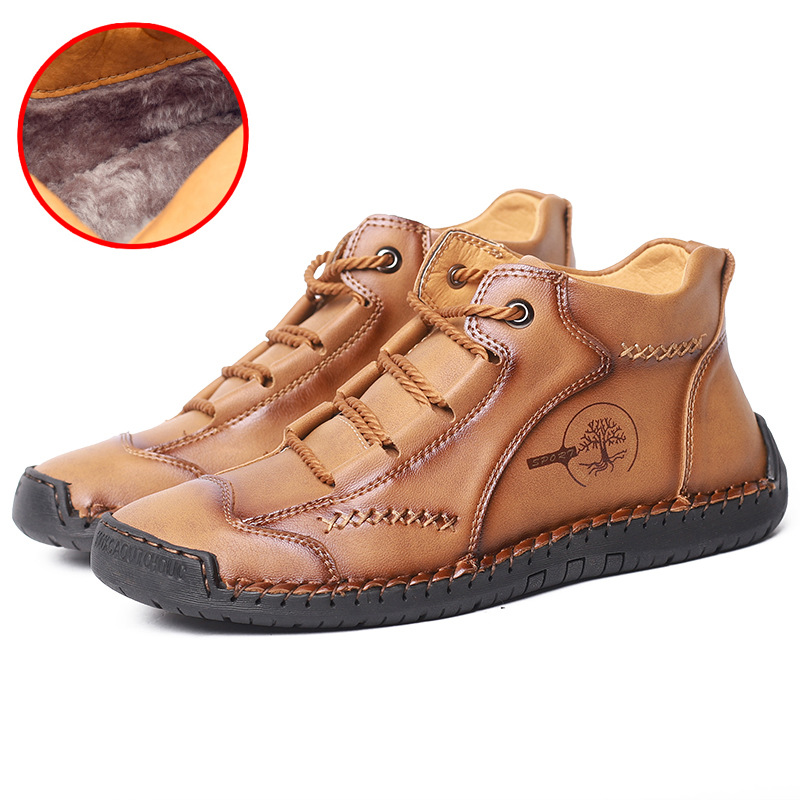 Men Vintage Hand Stitching Comfort Soft Leather Shoes