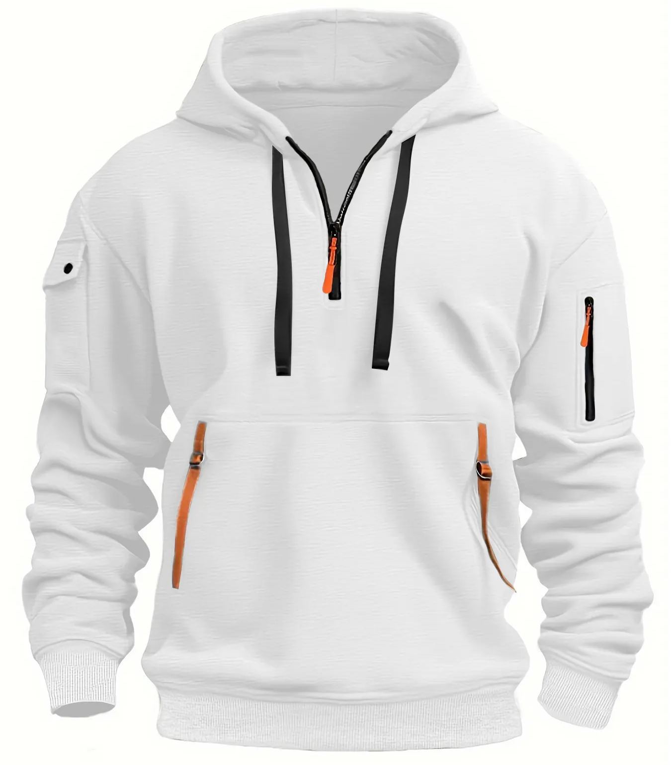 Men's Zipper And Multi Pocket Casual Sport Sweatshirt