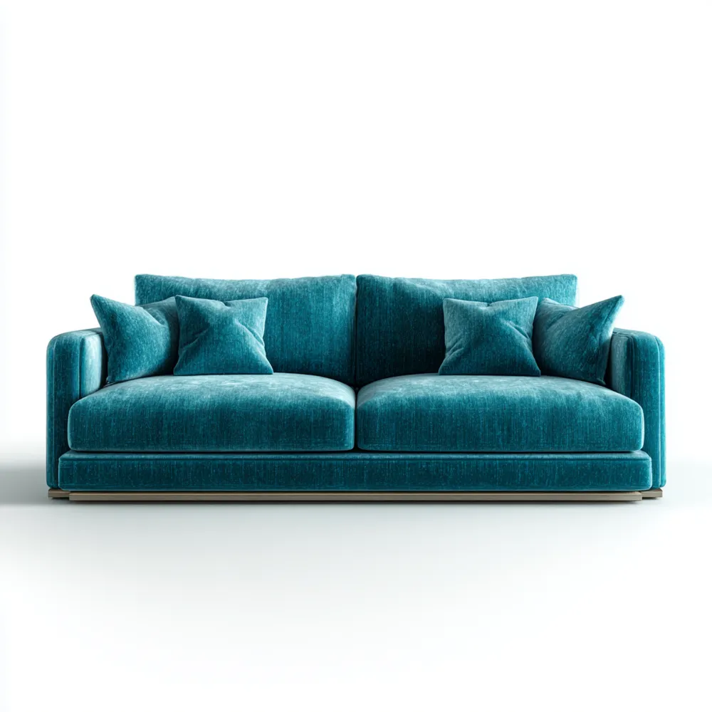 Canapé 2 places Velours Bleu 180x90x85 cm – Design Moderne