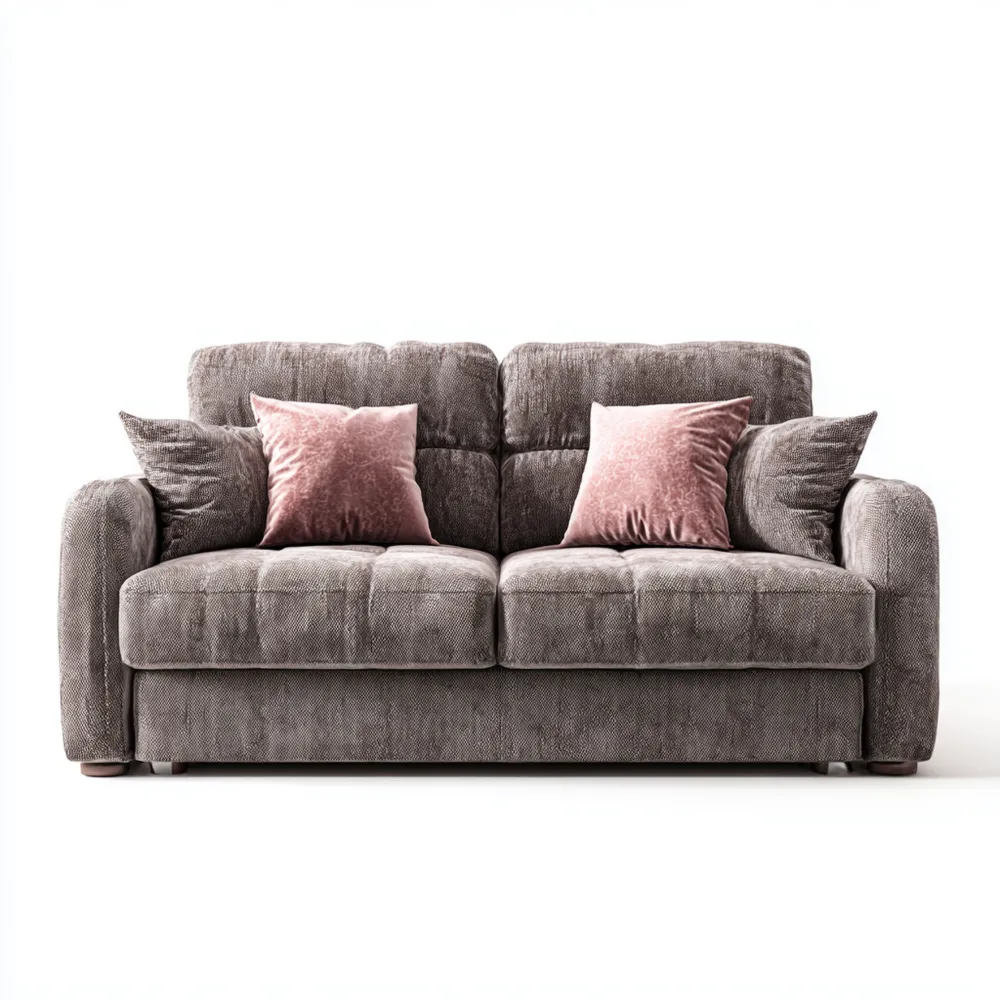 Canapé 2 places Tissu doux 150x85x90 cm – Gris – Design contemporain