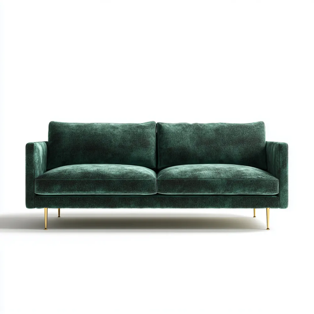 Canapé 2 places Velours 180x90x75 cm - Vert Émeraude - Design Moderne