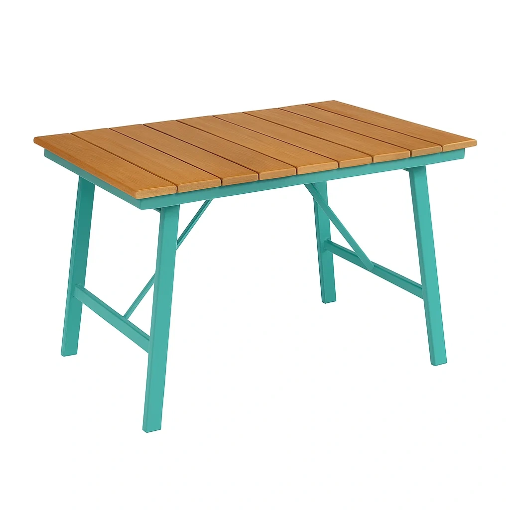 Tavolo in legno composito e acciaio verde 120×80×75 cm-LUXESHACKZZ