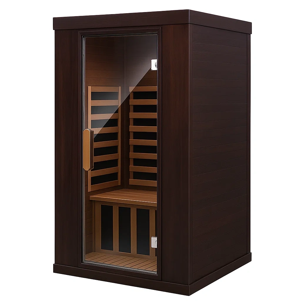Sauna a infrarossi in legno e vetro temperato-LUXESHACKZZ
