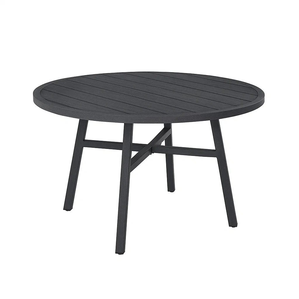 Tavolo rotondo in alluminio nero-LUXESHACKZZ