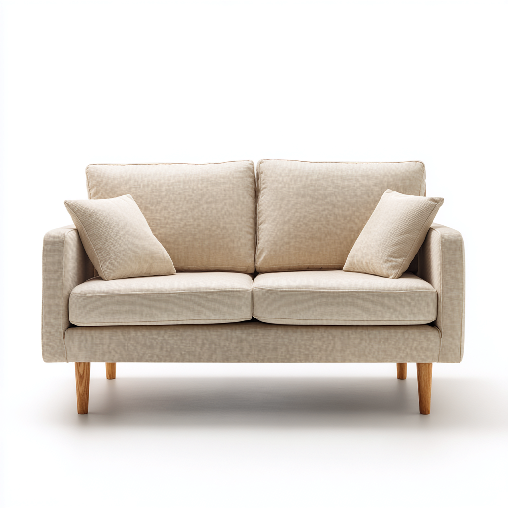 Canapé Droit Tissu 165x85x88 Cm - Beige - Adapté Pour Salon - Style Moderne-Havengetnest